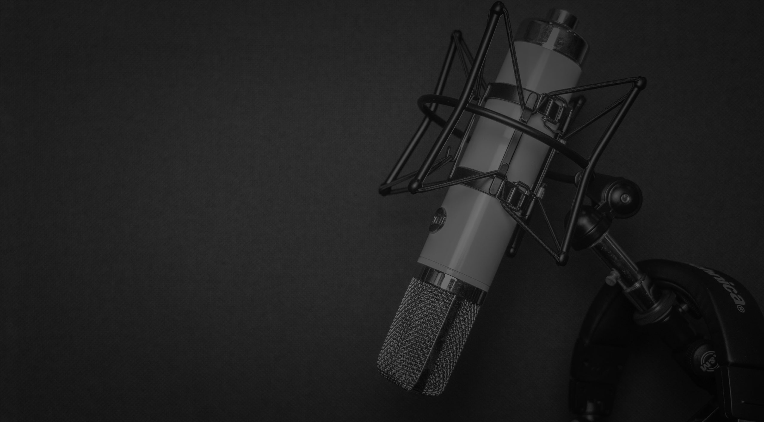 B+W photo of mic