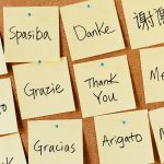 Post it notes of thank you in different languages