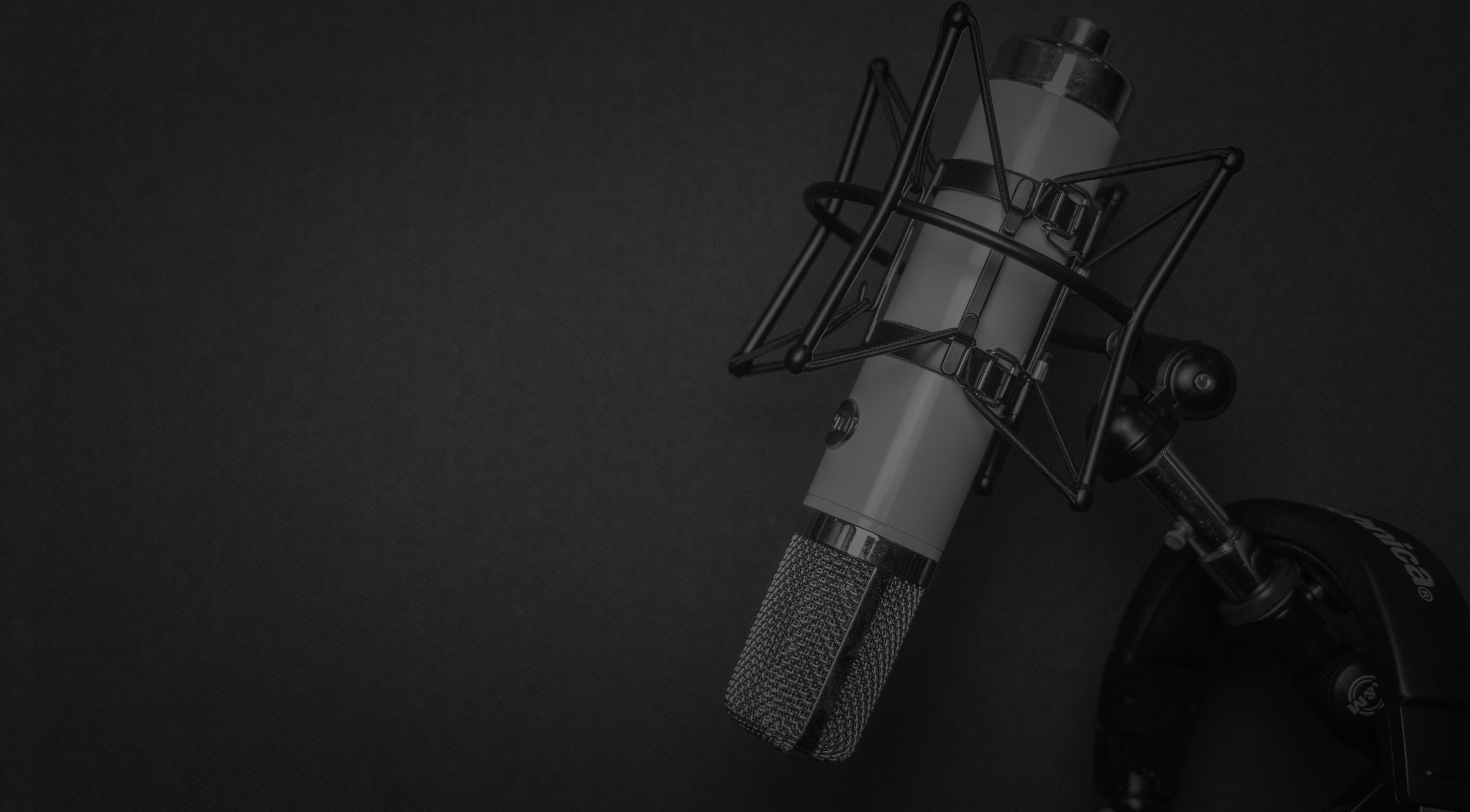 Landing page Hero, blacked out microphone