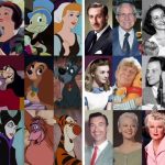 Disney Characters (left) and their voice actors (right)