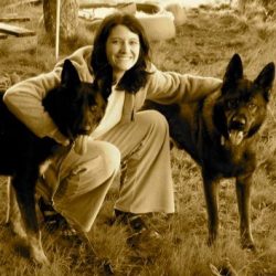 Woman with two dogs